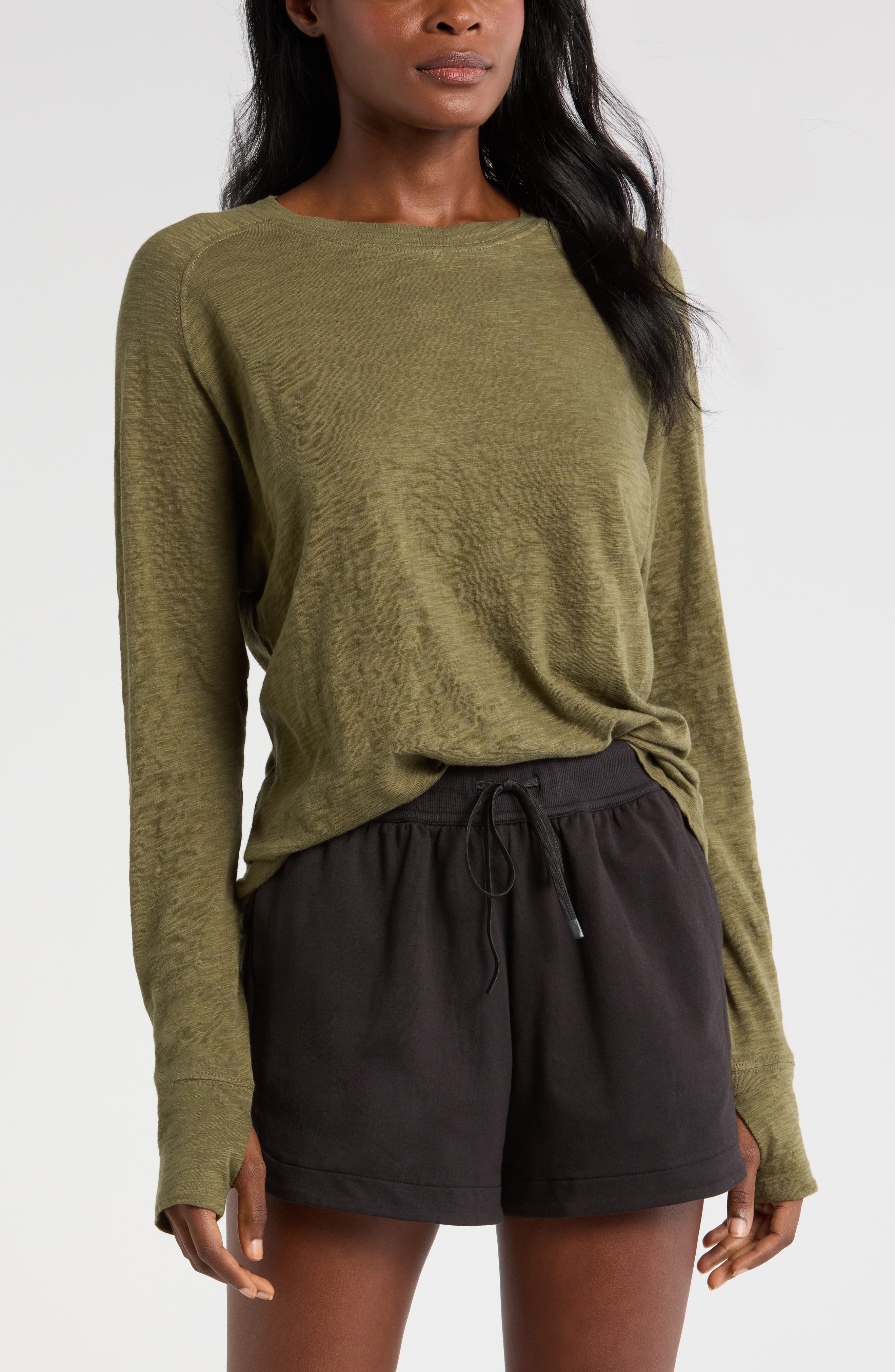 Zella Relaxed Washed 2.0 Long Sleeve Slub Tee