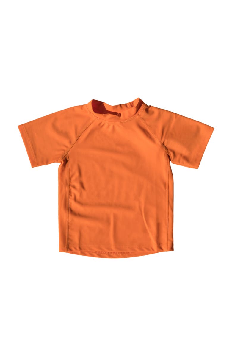 Leveret Kids Short Sleeve Rash Guard, UPF 50+ Swim Shirt, Alternate, color, Orange