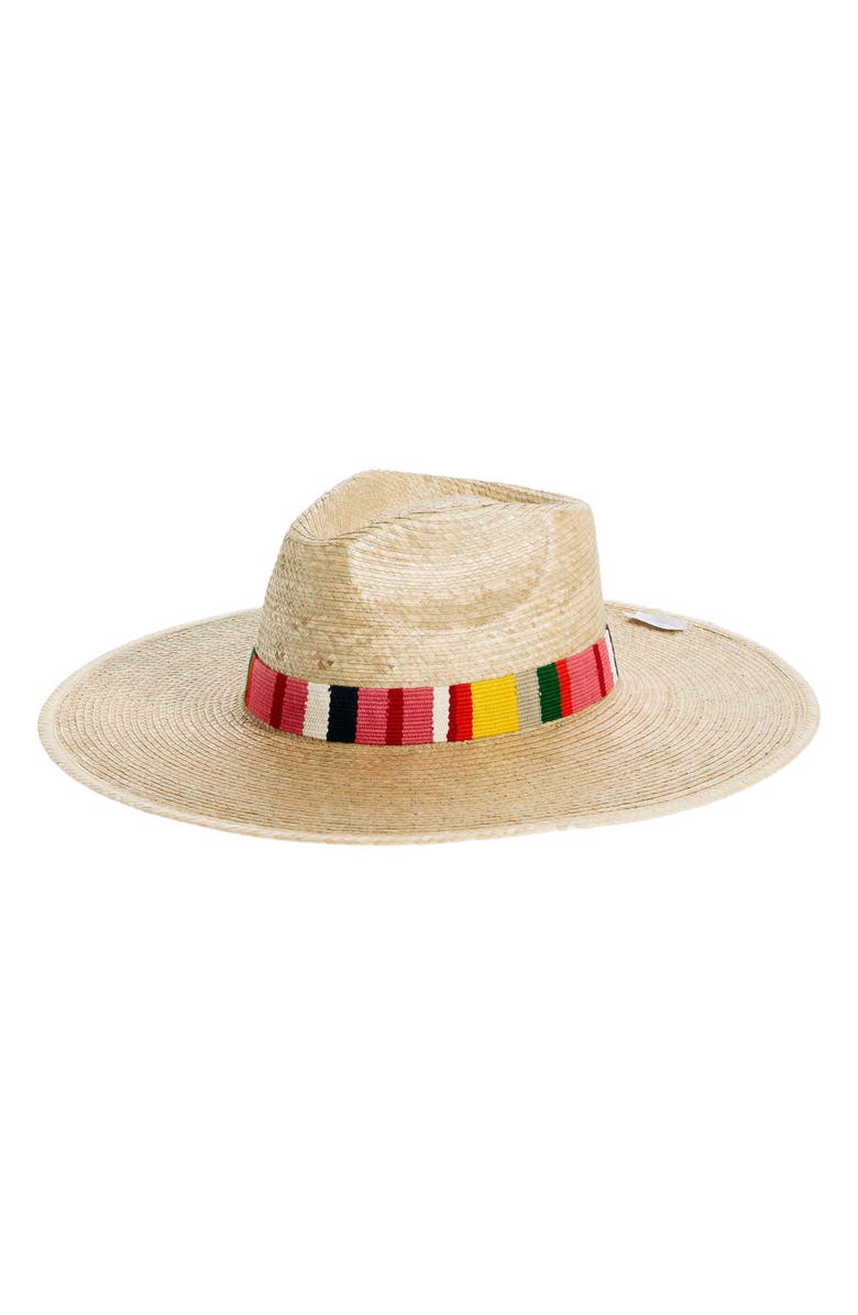 Sunshine Tienda Flor Palm Straw Hat, Main, color, 