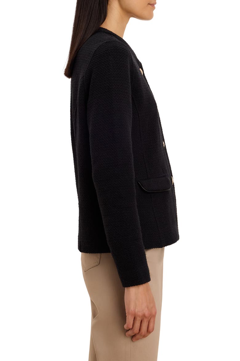 Cotton Blend Tweed Knit Jacket, Alternate, color, BLACK ONYX
