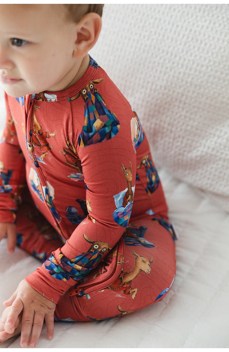 Charlie Lou Baby<sup>®</sup> Llama Llama Red Pajama Double Zipper Convertible Romper, Alternate, color, Red
