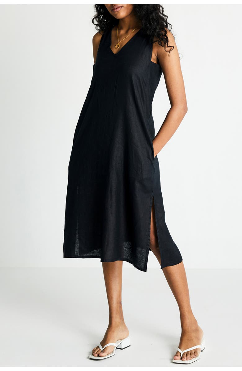 Reistor V-Neck Straight Dress, Alternate, color, Black
