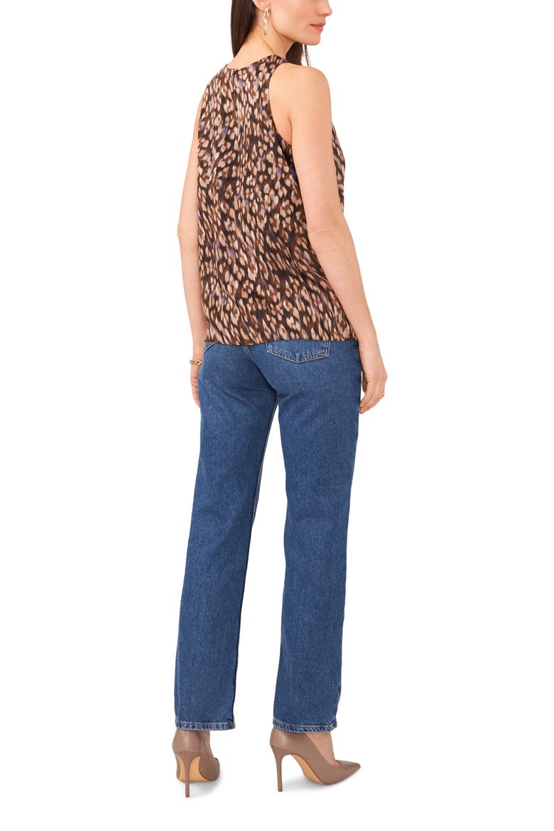 Leopard Print Sleeveless Top, Alternate, color, ESPRESSO
