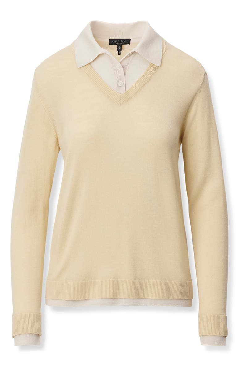 rag & bone Anne Wool Sweater, Alternate, color, Butter