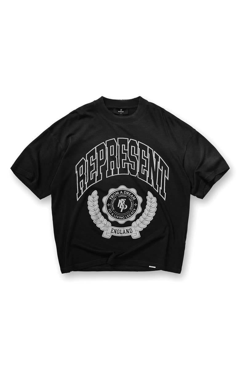 Represent Legacy Crest Graphic T-Shirt, Alternate, color, Stained Black