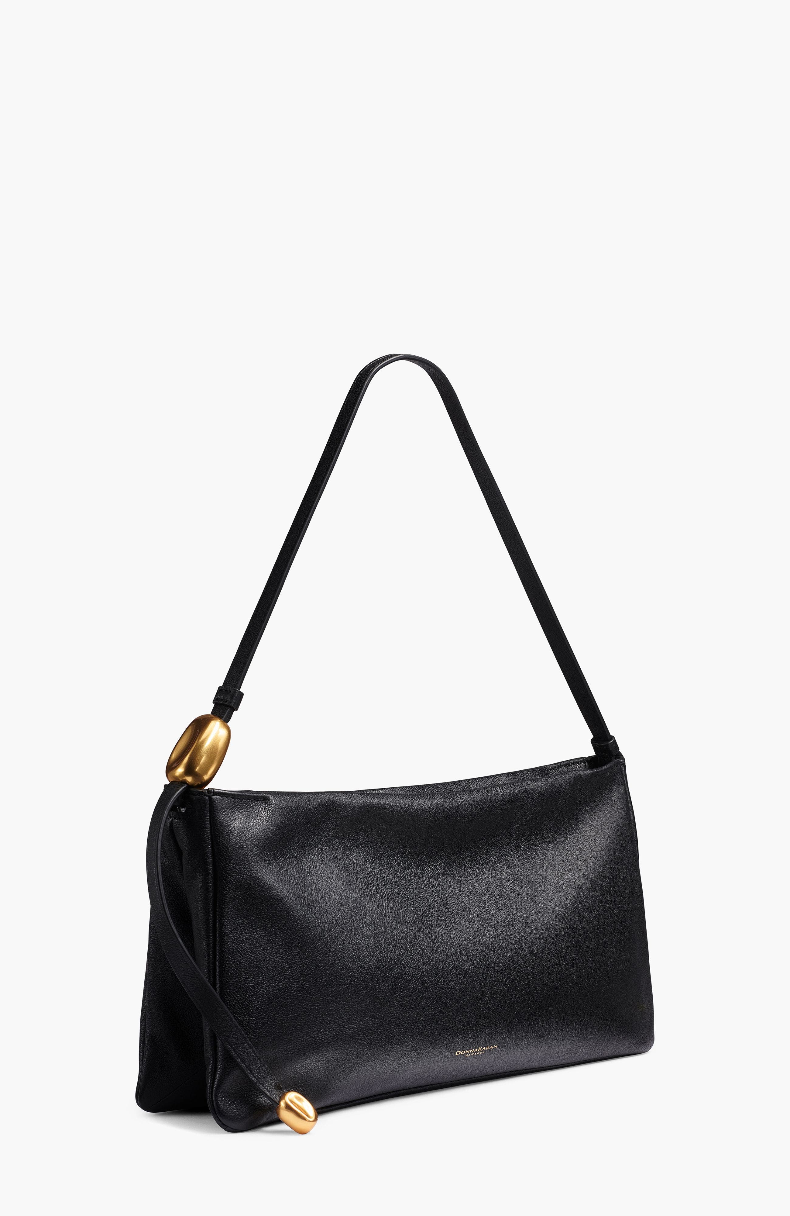 Velvet Large Shoulder Bag, Alternate, color, Black/Gold