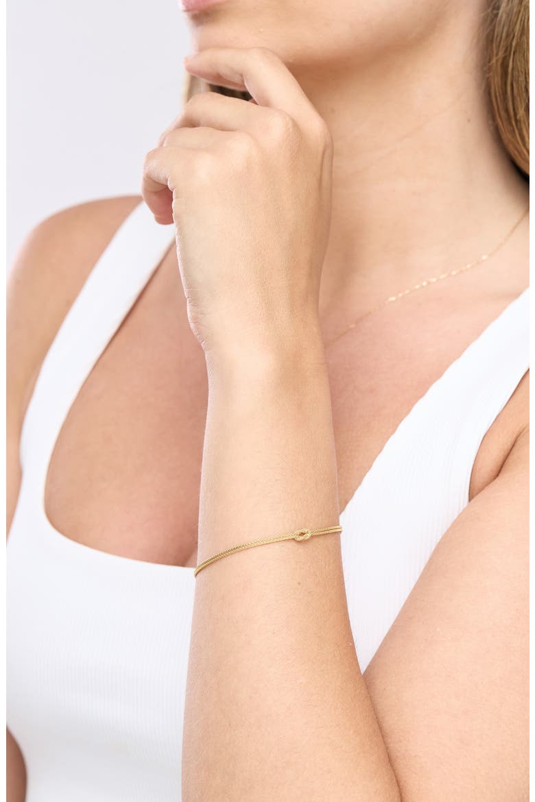 14k Gold Triple Strand Knot Chain Bracelet, Alternate, color, 14KY