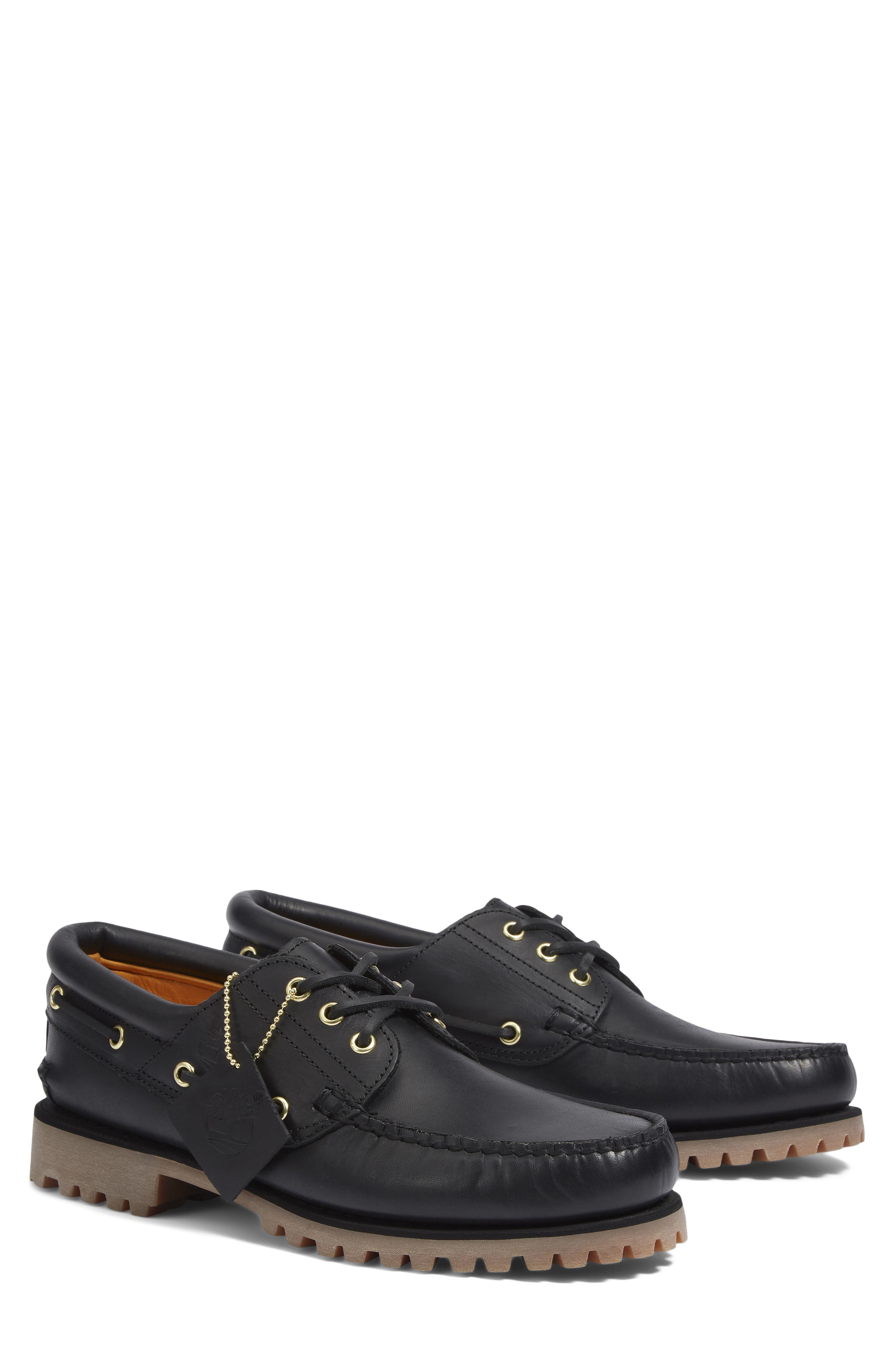 Timberland Authentic Boat Shoe, Alternate, color, Black Full Grain