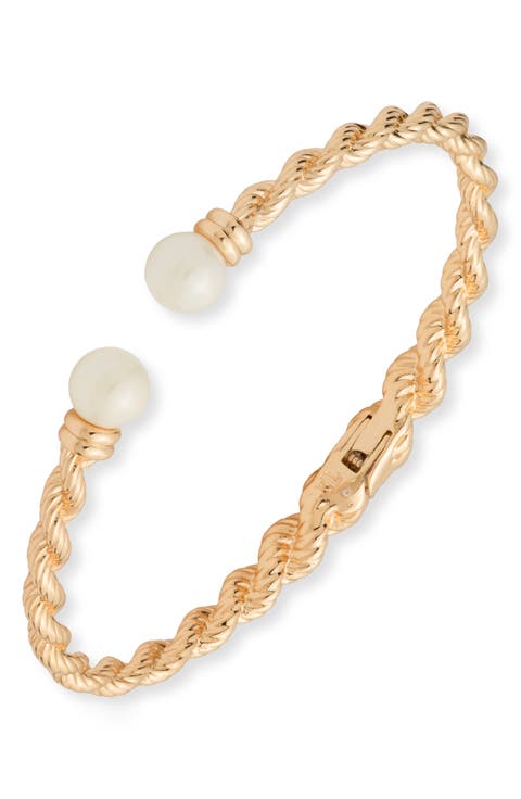 Rope Imitation Pearl Cuff Bracelet