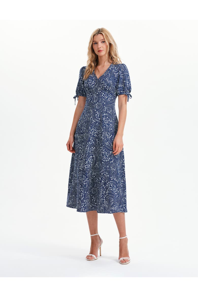 Gabriella Midi Tea Dress, Main, color, Navy Flower
