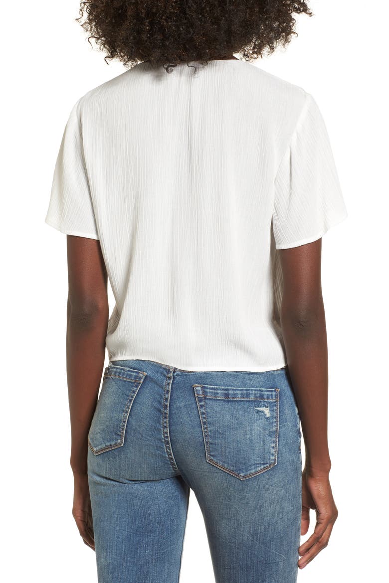 Knot Front Shirt, Alternate, color, NATURAL