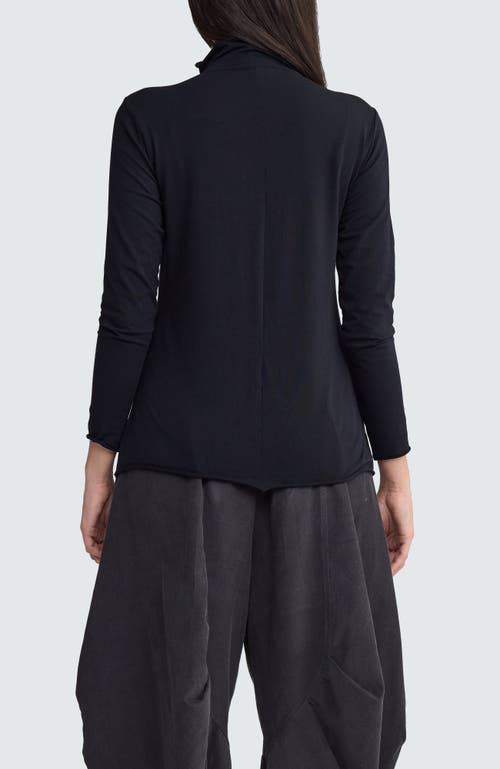 Luukaa Nyx Structured Turtleneck Blouse In Black