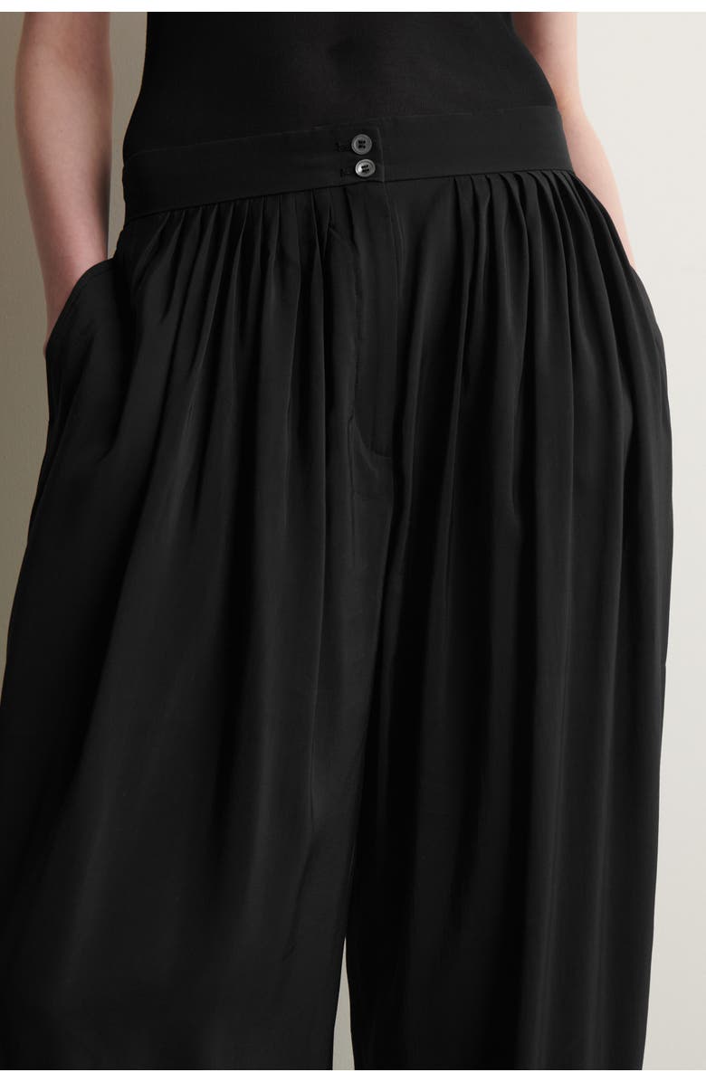 COS Draped Pleated Straight-leg Trousers, Alternate, color, Black