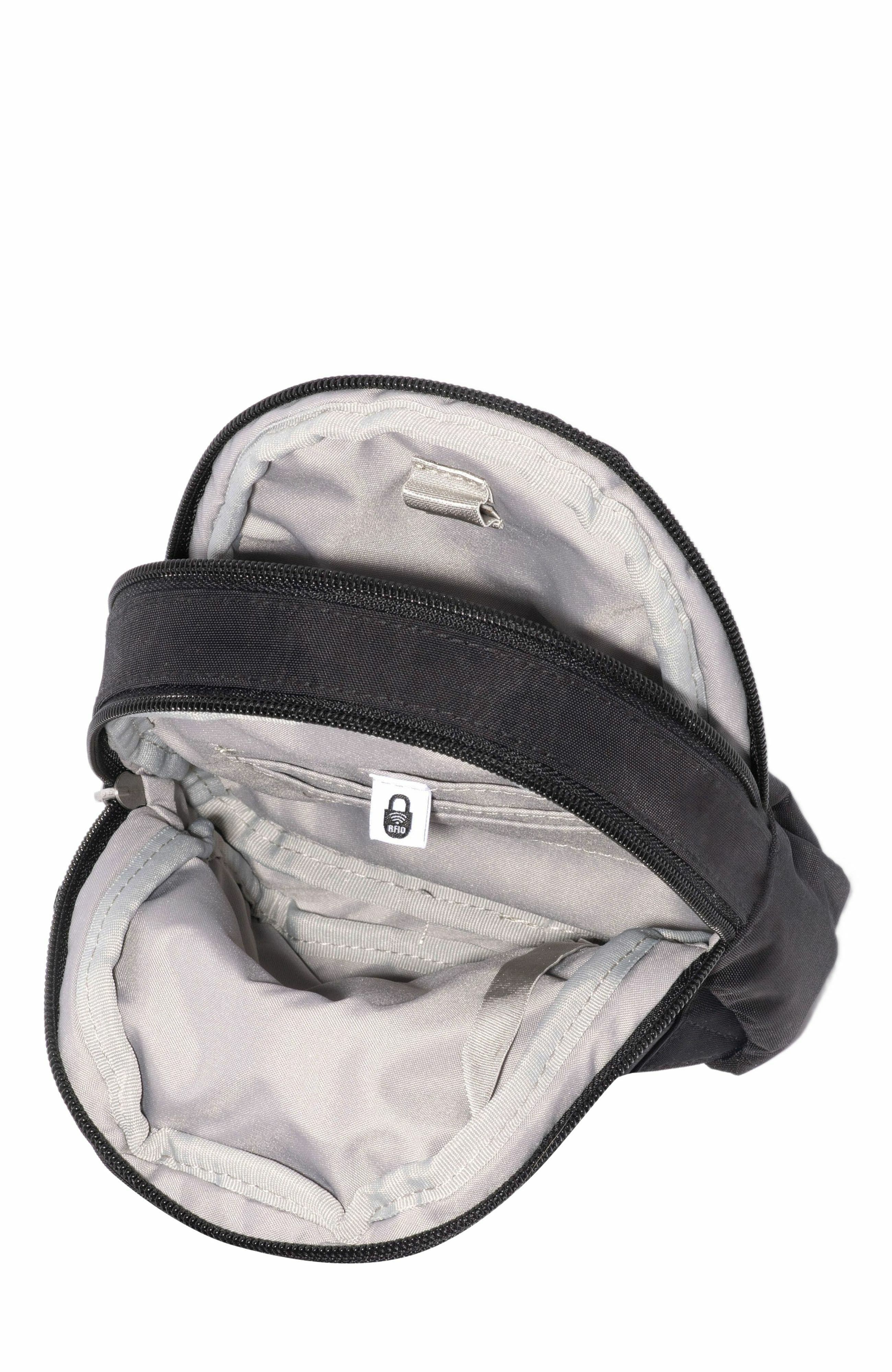 BAGGALLINI Double Zip Mini Sling Bag, Alternate, color, Black