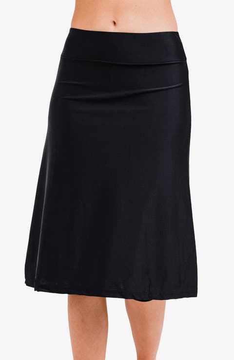 Long Swim Skort With Capri Leggings