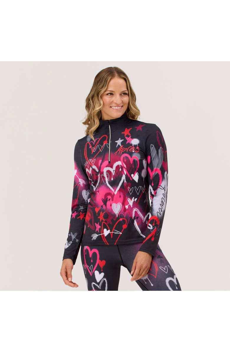 Krimson Klover Graffiti Girls Base Layer Top, Alternate, color, Black Graffiti
