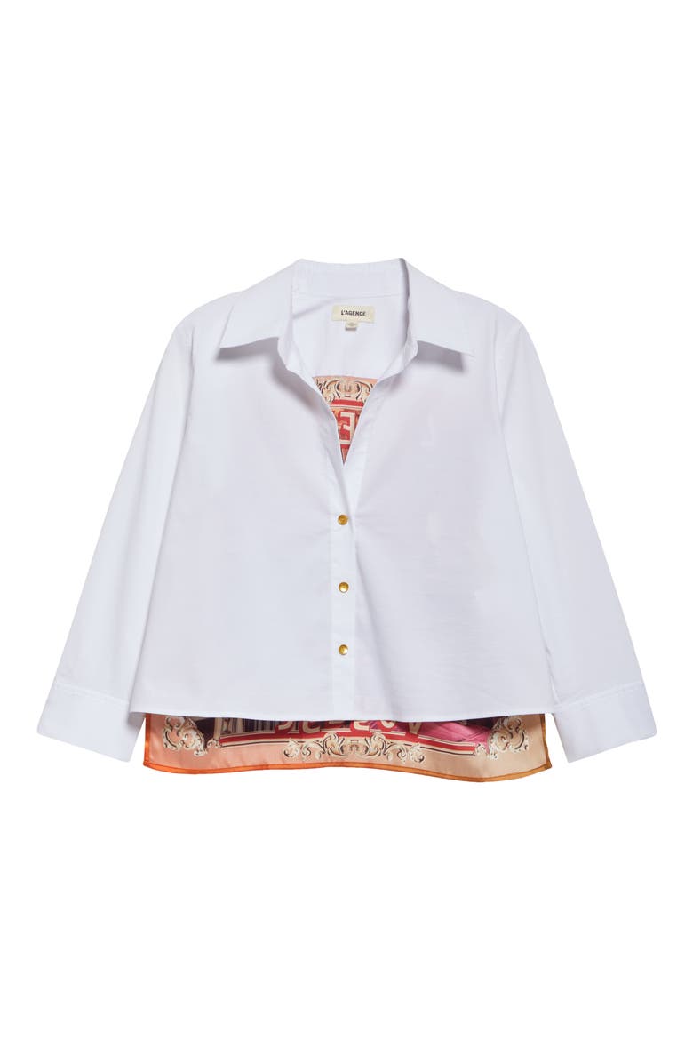 Logo Graphic Woven Shirt, Alternate, color, WHITE/MULTI L'AGENCE VOYAGE