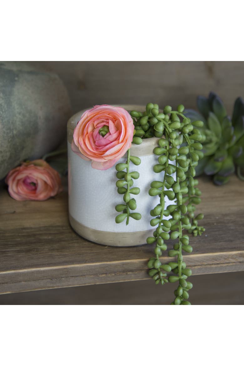 Ceramic White Color Block Planter, 5 Inch Decorative Ceramic Planter, Alternate, color, White