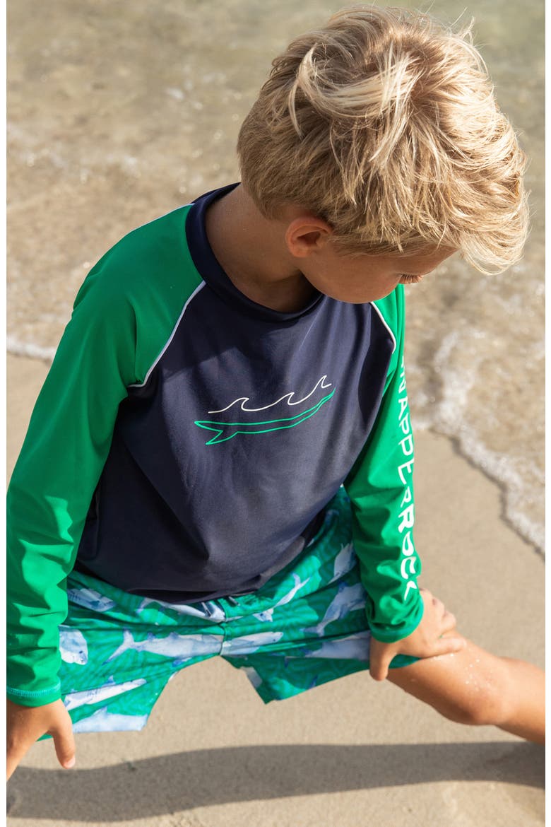Kids' Wave Long Sleeve Rashguard, Alternate, color, BLUE