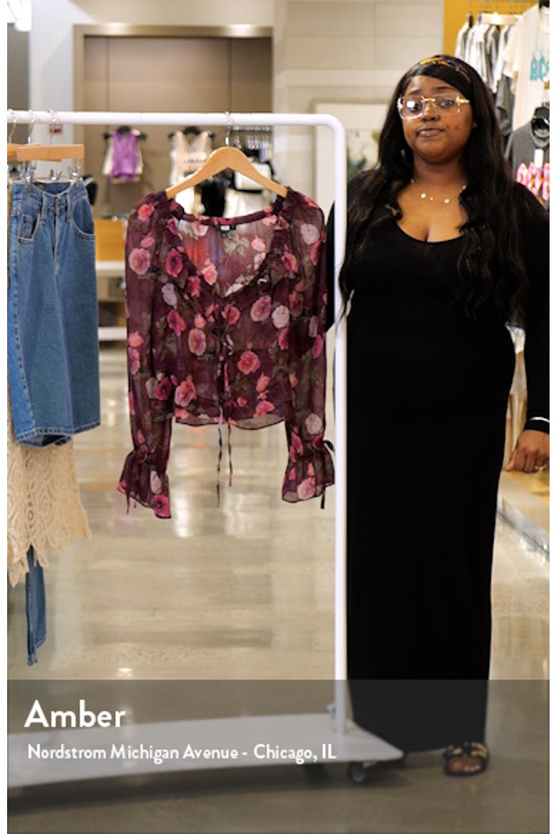 Lanea Floral Ruffle Peplum Silk Top video