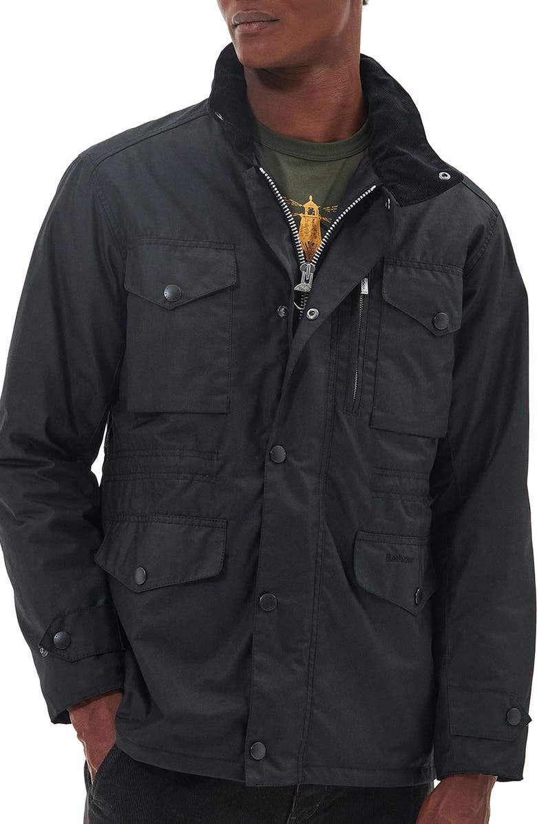 Barbour Sapper Regular Fit Weatherproof Waxed Cotton Jacket, Main, color, Black/Classic