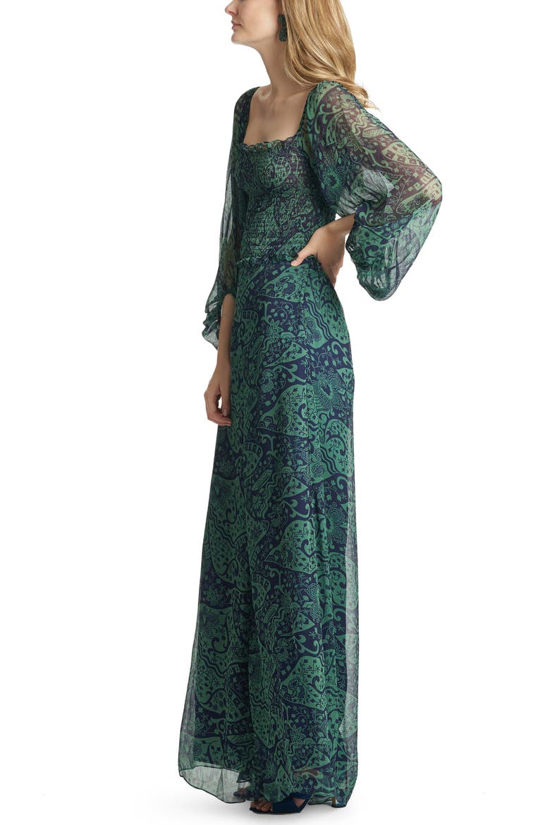 Cora Flowy Wide Leg Pants, Alternate, color, AZTEC FLORAL SAGE AND MIDNIGHT