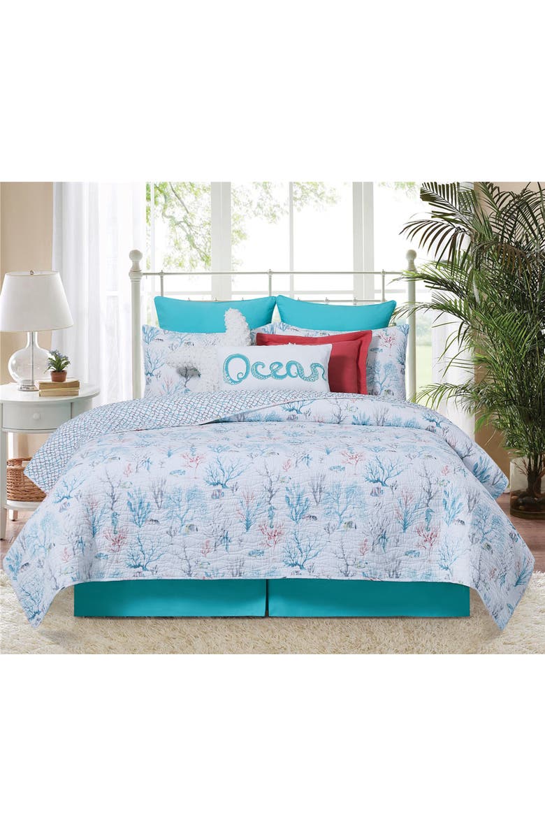 C&F Home St. Vincent Coastal Beach Cotton Quilt Set  - Reversible and Machine Washable, Alternate, color, Blue