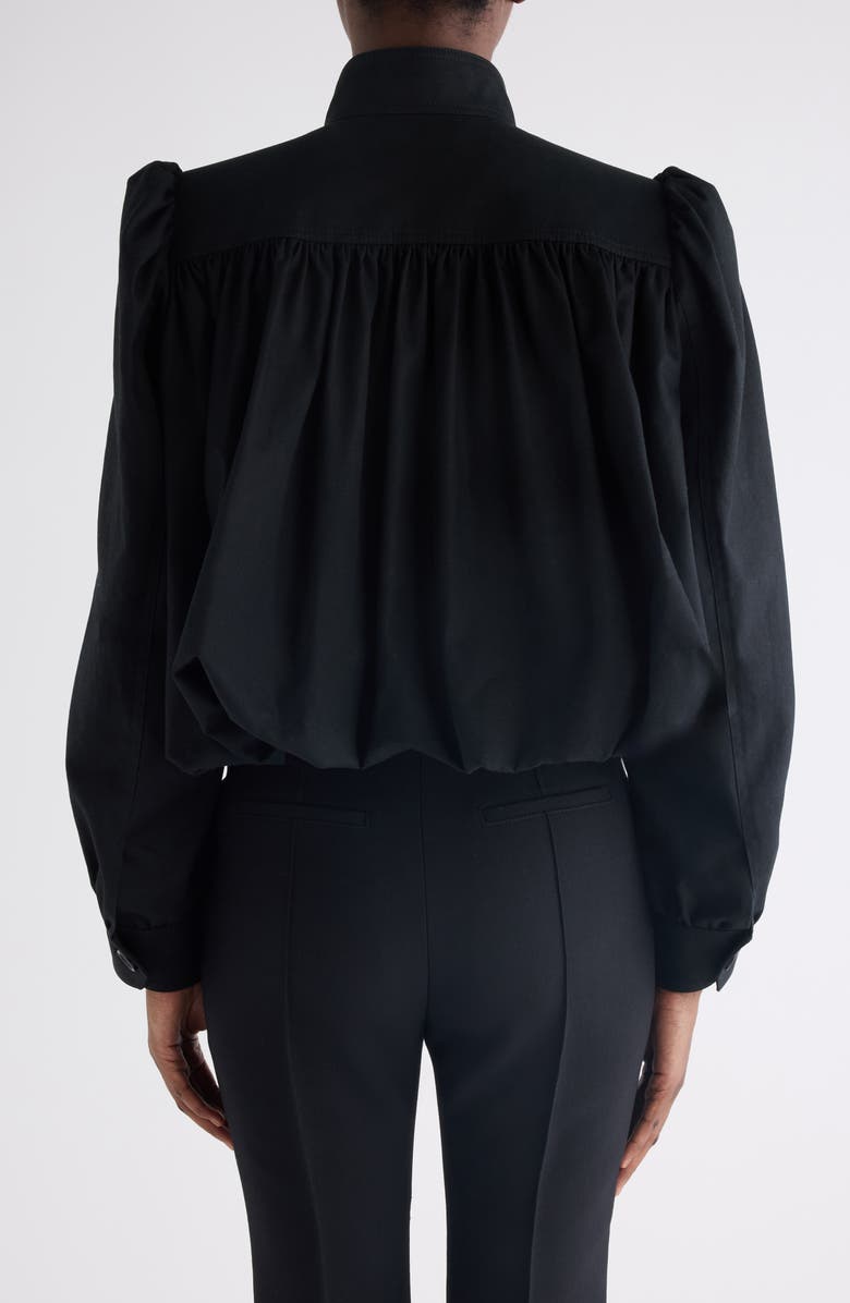 Chloé Crop Balloon Hem Cotton Zip Jacket, Alternate, color, Black