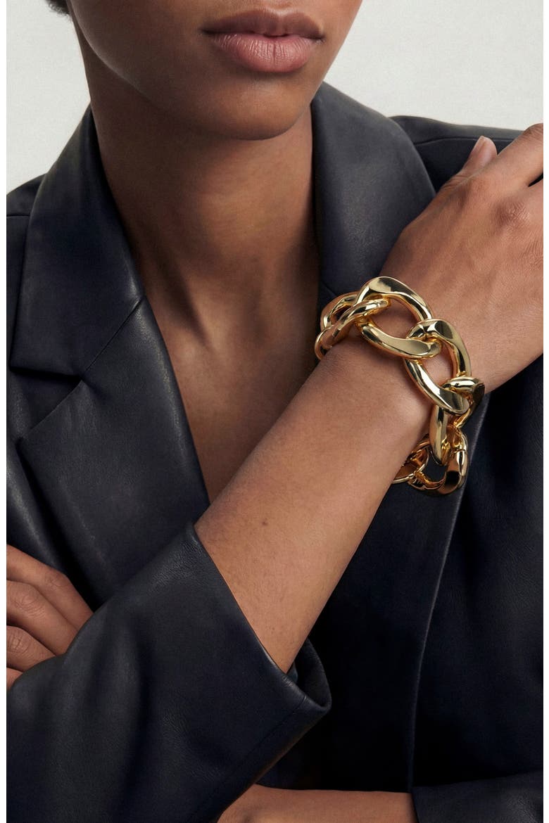 Chunky Curb Chain Bracelet, Alternate, color, GOLD