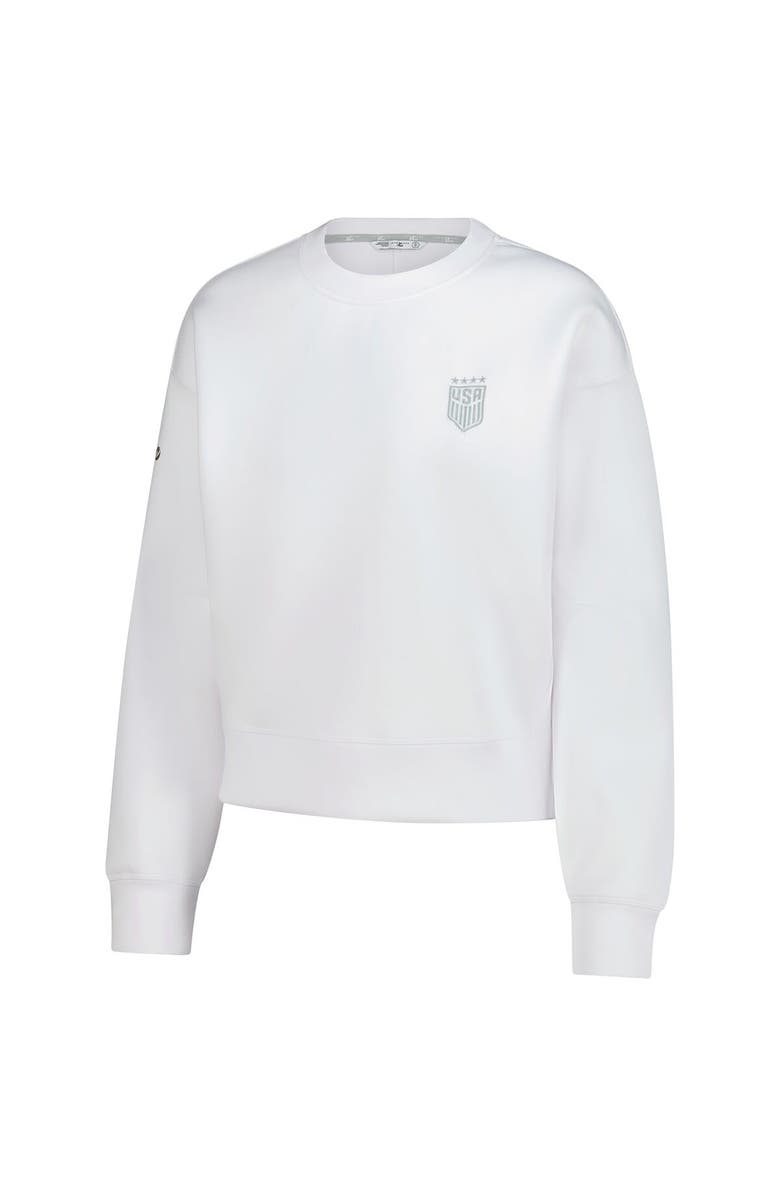 LEVELWEAR Women's Levelwear White USWNT Luxe Sponge Tri-Blend Pullover Sweatshirt, Alternate, color, White