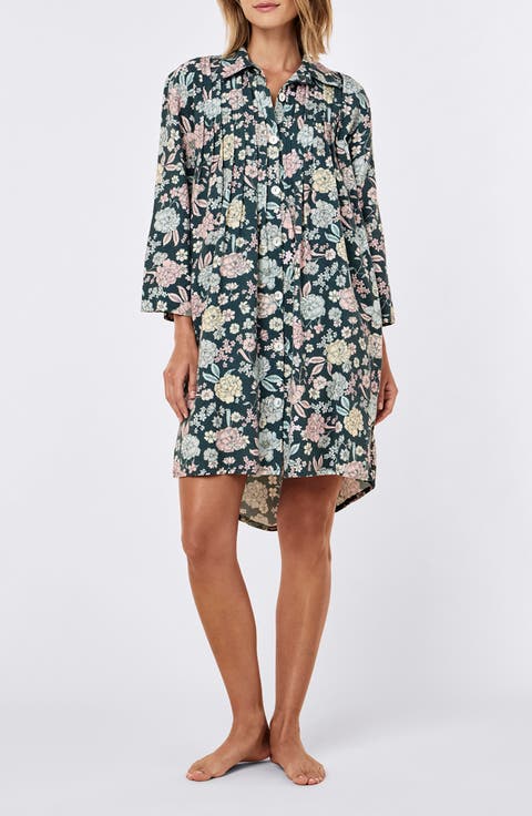 Karolina Floral Cosy Pleat Front Nightgown