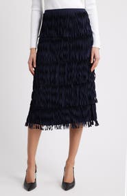 Elie Tahari The Tilda Fringe A-Line Skirt
