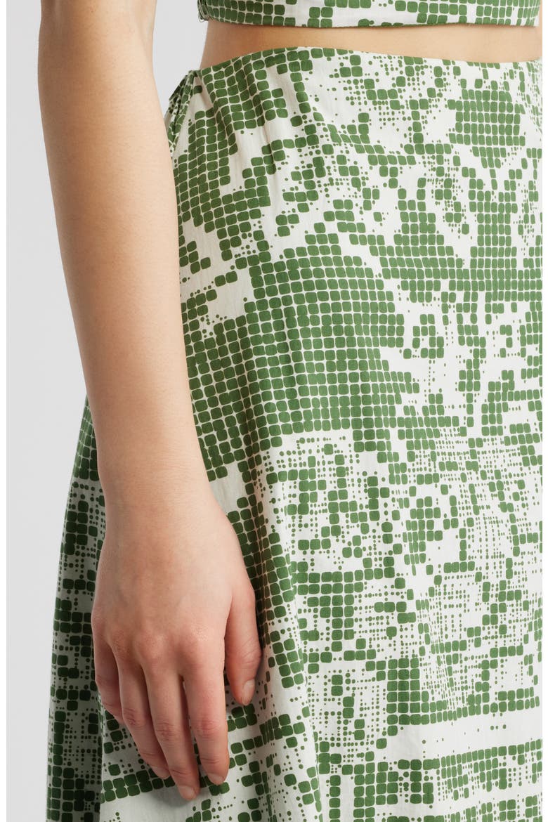 Jasmine Mixed Print Cotton Poplin Maxi Skirt, Alternate, color, VERDANT FLIGHT
