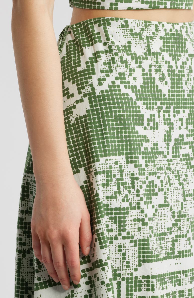Cleobella Jasmine Mixed Print Cotton Poplin Maxi Skirt, Alternate, color, Verdant Flight