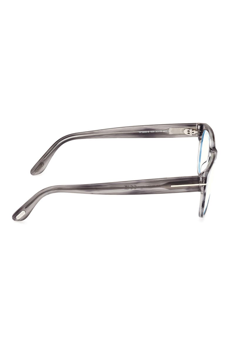 52mm Square Blue Light Blocking Optical Glasses, Alternate, color, STRIPED GREY / T LOGO