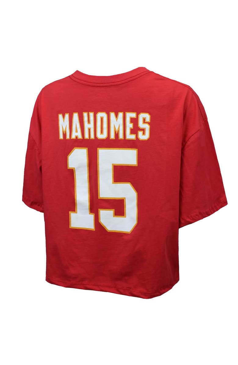 Majestic Threads Women's Majestic Threads Patrick Mahomes Red Kansas City Chiefs Swarovski Crystals Boxy Cropped Name & Number T-Shirt, Alternate, color, Red