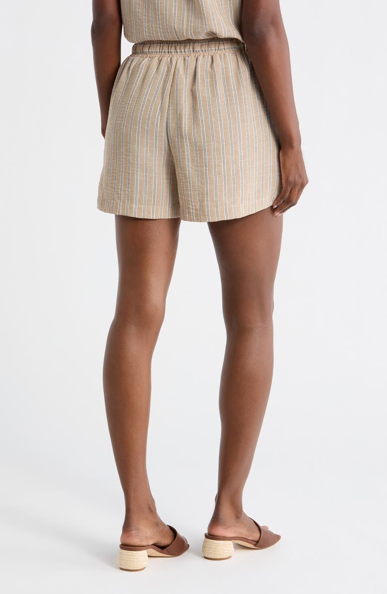 MAX STUDIO Stripe Drawstring Shorts, Alternate, color, Neutral Stripe