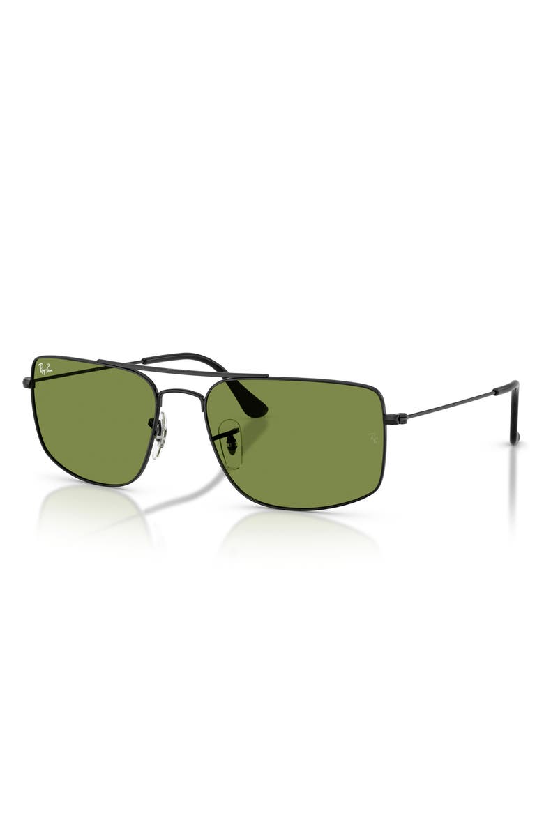 Ray-Ban Explorer 3 56mm Square Sunglasses, Alternate, color, Black / Green