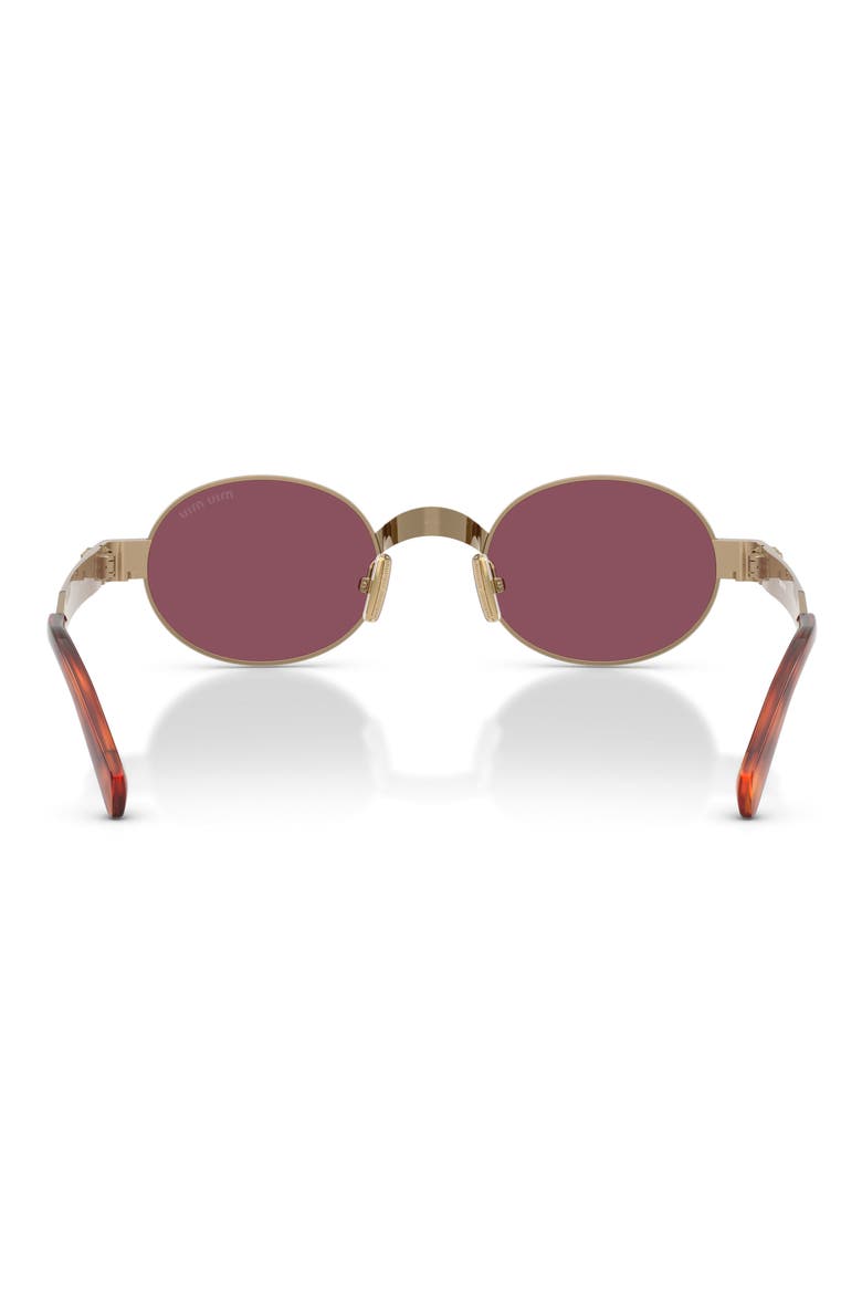 47mm Small Oval Sunglasses, Alternate, color, BRASS / DARK VIOLET