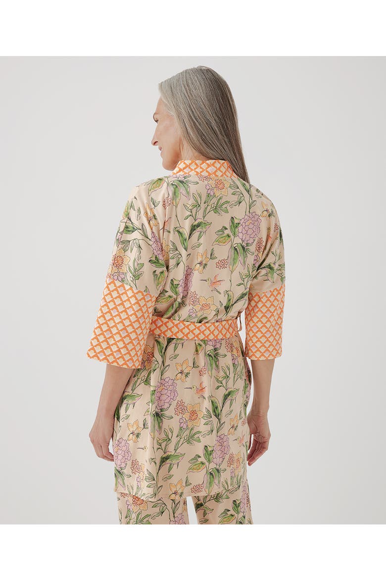 Organic Staycation Short Robe, Alternate, color, Hummingbird Floral