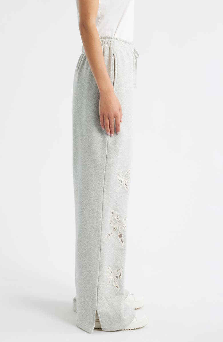 LoveShackFancy Elma Lace Sweatpants, Alternate, color, Heather Grey