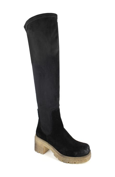 Jaylen Over the Knee Platform Boot (Women) (Narrow Calf)