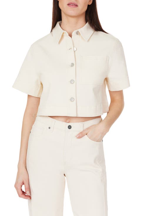 Crop Stretch Cotton Shacket