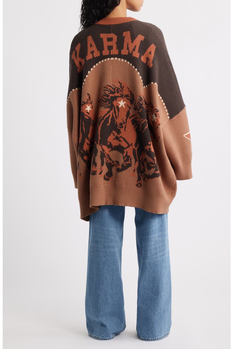 Wild Mustang Oversize Cardigan, Alternate, color, BROWN