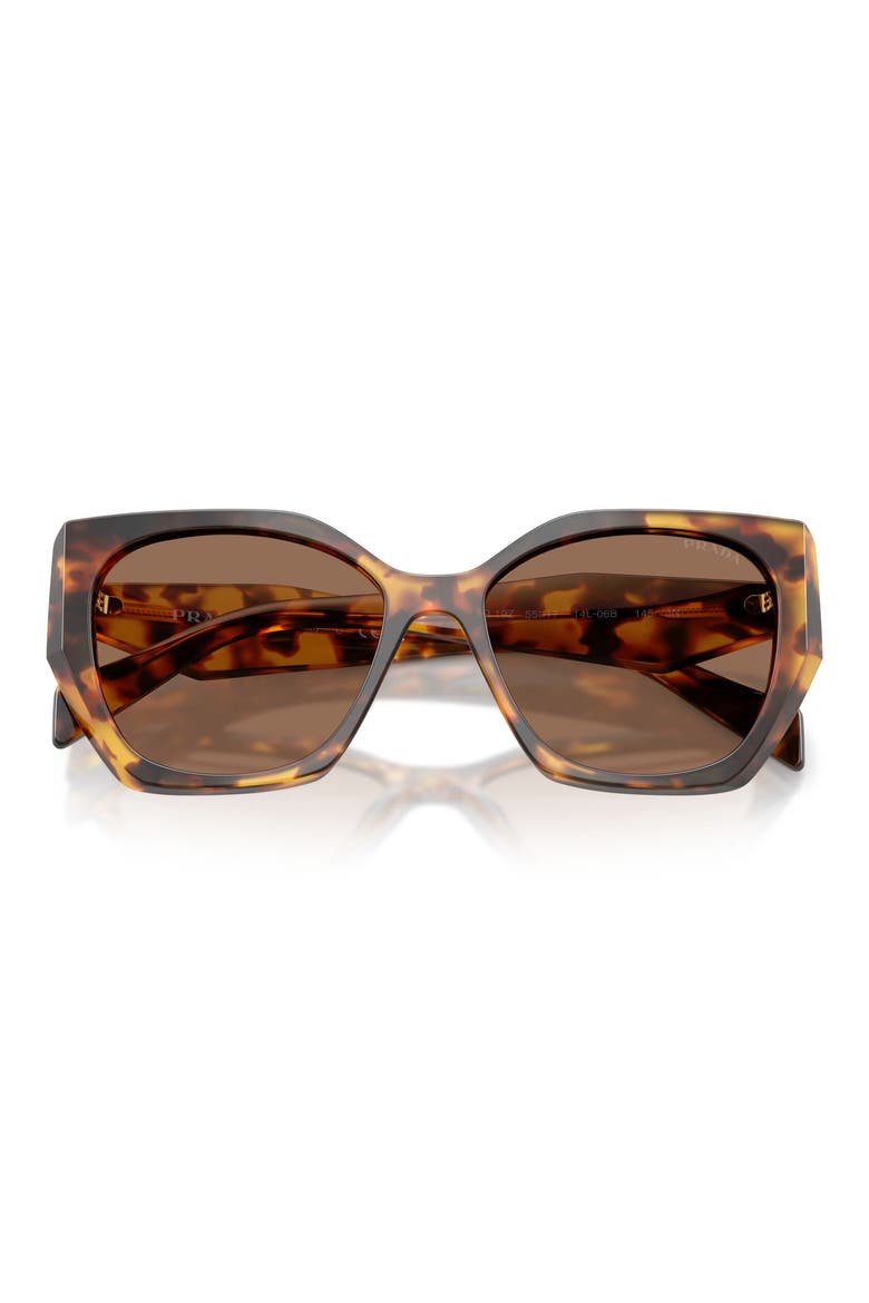 55mm Pillow Sunglasses, Alternate, color, HONEY TORTOISE / DARK BROWN