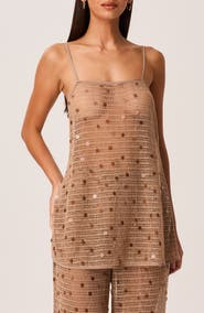SNDYS Kalena Sequin Open Knit Longline Top