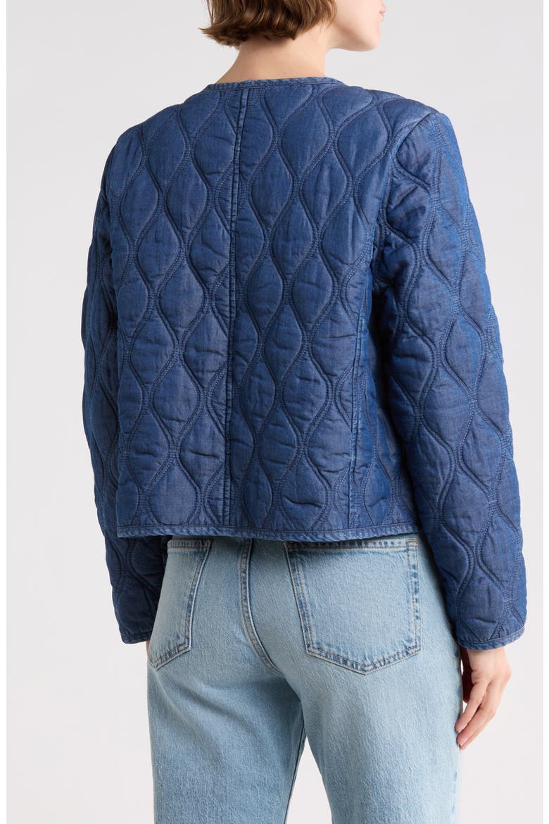 Full Zip Quilted Chambray Jacket, Alternate, color, MEDIUM WASH/ SCROLL