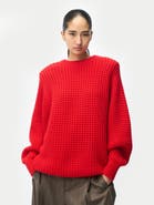 Gobi Cashmere Wide-Shoulder Crewneck Cashmere Sweater