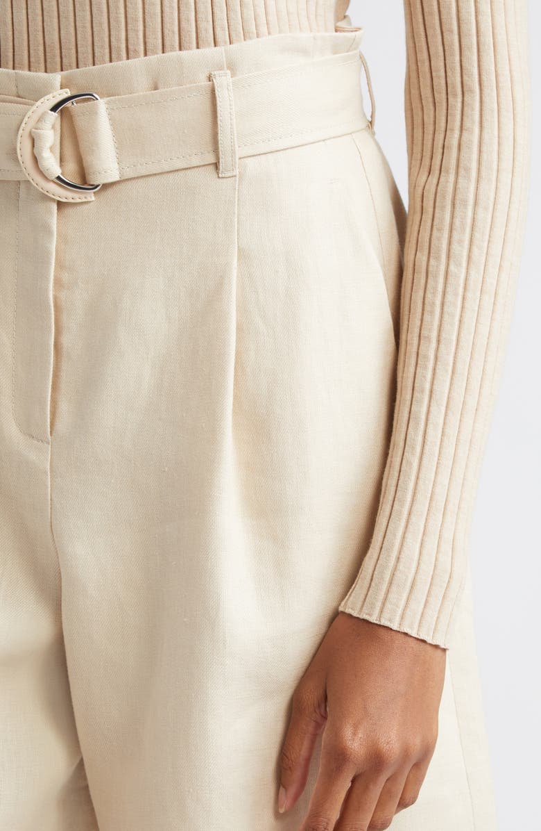 Lafayette 148 New York Degraw Belted Linen Shorts, Alternate, color, 