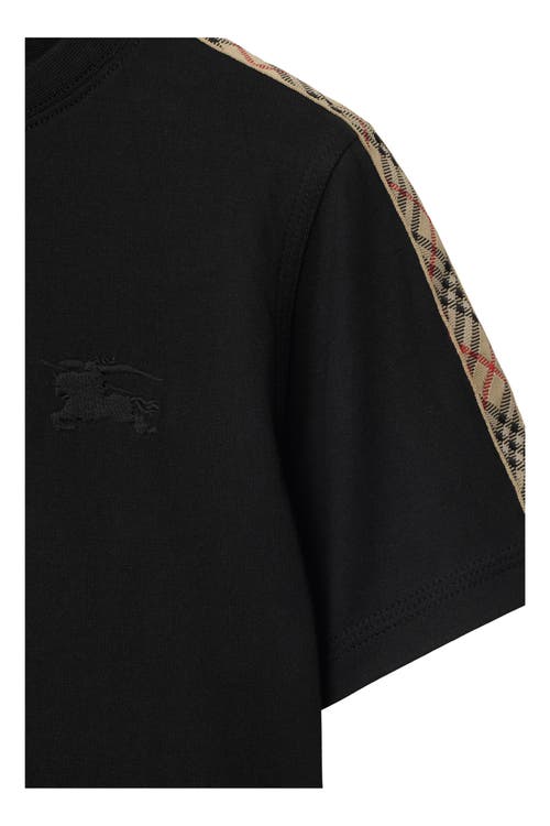 Burberry Check Trim Cotton T-shirt